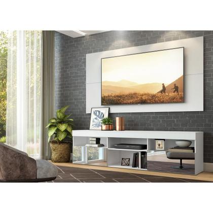 Imagem de Rack c/ Painel e Suporte p/ TV 65" e Espelho Flórida Multimóveis Branco
