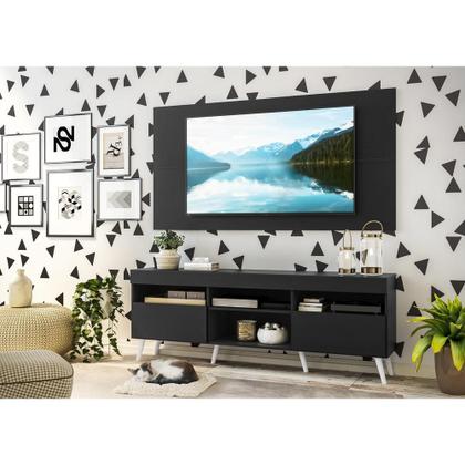 Imagem de Rack c/ Painel e Suporte TV 65" Pés Retrô com 2 Portas Londres Multimóveis