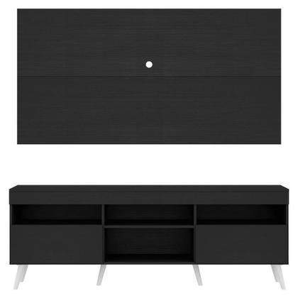 Imagem de Rack c/ Painel e Suporte TV 65" Pés Retrô com 2 Portas Londres Multimóveis