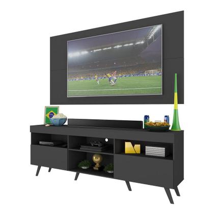 Imagem de Rack c/ Painel TV 65" Retrô Holanda Multimóveis BR3133 Preto