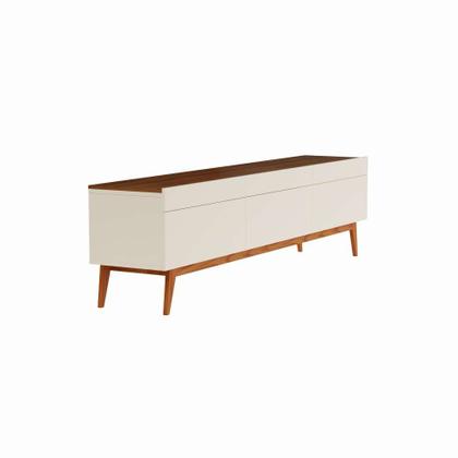 Rack Cambridge I 3 GV Off White com Freijó Touch 218 cm - Mobly Imagem de Rack Cambridge I 3 GV Off White com Freijó Touch 218 cm