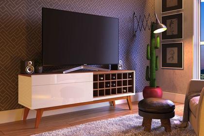 Imagem de Rack Classic AD 1.4 Off White com Freijó - Imcal Móveis