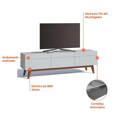 Imagem de Rack Classic I 3 GV Branco Acetinado 180 cm
