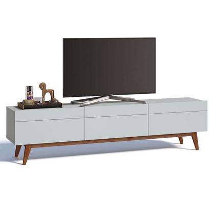 Rack Classic I 3 GV Branco Acetinado 218 cm - Imcal Imagem de Rack Classic I 3 GV Branco Acetinado 218 cm