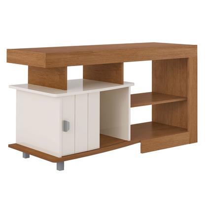 Imagem de Rack Com 1 Porta Deslizante e 3 Artely Royal Cor Cinamomo com Off White