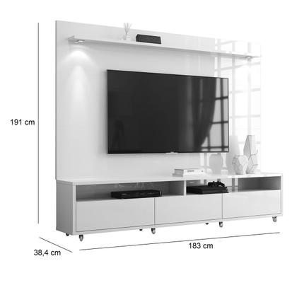 Imagem de Rack com Painel Aspen 1.8 Madeiro Canela com Off White - MoveisAqui