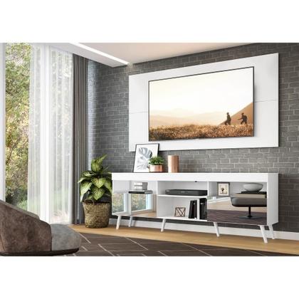 Imagem de Rack com Painel até 65" com Espelho Pés Retrô Multimóveis