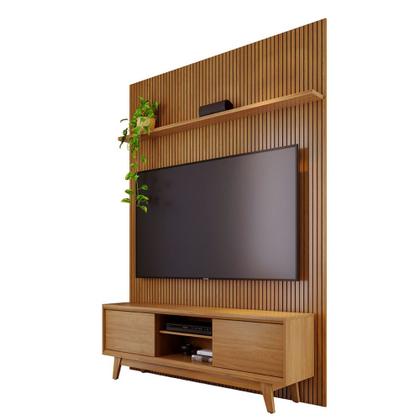 Imagem de Rack com Painel Frisado para TV até 65 Polegadas 2 Portas de Correr com Pés Milo Madetec