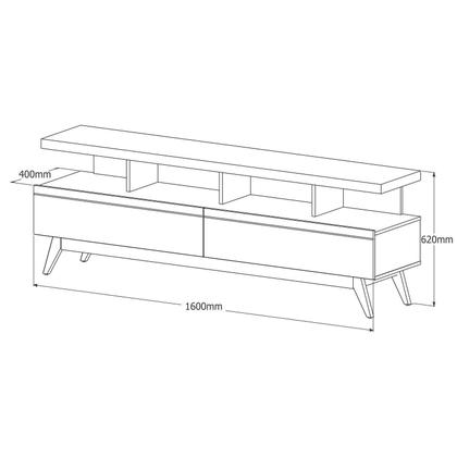 Imagem de Rack com Painel para Tv 60 Polegadas Pés em Madeira Maciça Ripado Real Vivare Wood 1.6