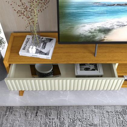 Imagem de Rack com Painel para Tv 84 Polegadas com Led 4 Gavetas 2 Portas 293cm 100% Mdf Luminare/magnífico