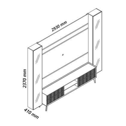Imagem de Rack com Painel para Tv 84 Polegadas com Led 4 Gavetas 2 Portas 293cm 100% Mdf Luminare/magnífico