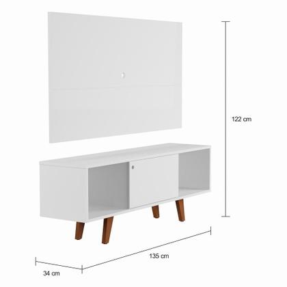 Imagem de Rack com Painel para TV até 42 Polegadas Jonas Branco 135 cm