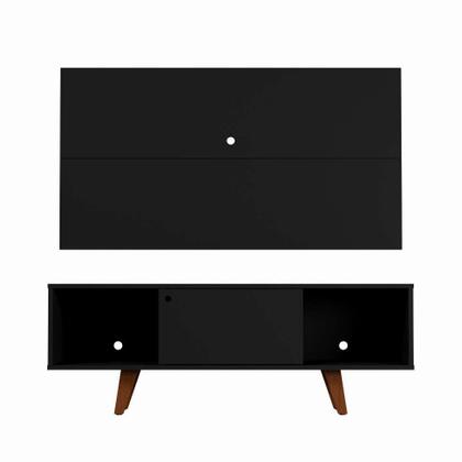 Rack com Painel para TV até 42 Polegadas Polo Preto 135 cm - Mobly Imagem de Rack com Painel para TV até 42 Polegadas Polo Preto 135 cm