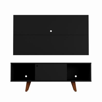 Imagem de Rack com Painel para TV até 42 Polegadas Polo Preto 135 cm