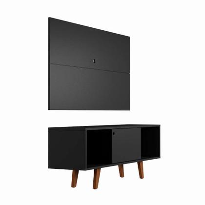 Rack com Painel para TV até 42 Polegadas Polo Preto 135 cm - Mobly Imagem de Rack com Painel para TV até 42 Polegadas Polo Preto 135 cm