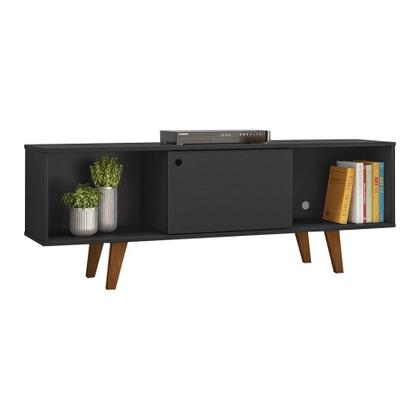 Rack com Painel para TV até 42 Polegadas Salah Preto 135 cm - Mobly Imagem de Rack com Painel para TV até 42 Polegadas Salah Preto 135 cm