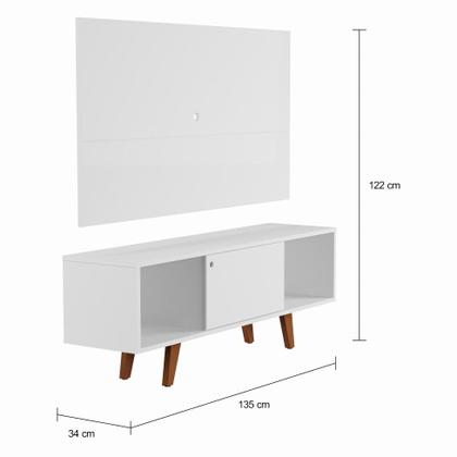 Imagem de Rack com Painel para TV até 42 Polegadas Samuel Branco 135 cm