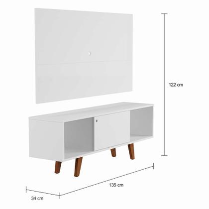Rack com Painel para TV até 42 Polegadas Samuel Branco 135 cm - Mobly Imagem de Rack com Painel para TV até 42 Polegadas Samuel Branco 135 cm