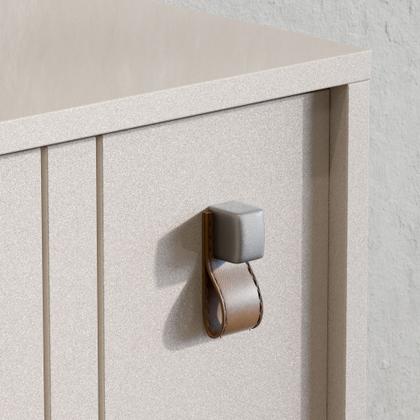 Imagem de Rack com Painel para TV até 50 Polegadas Com Porta De Correr Ripada  Sala Moderna e Elegante