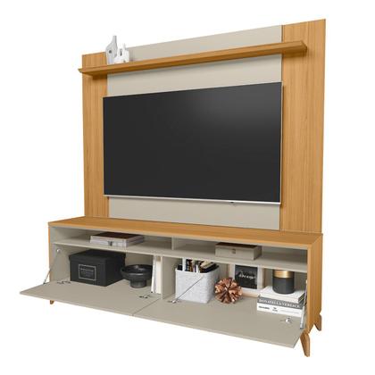 Imagem de Rack com Painel para TV Até 55 Polegadas Dubai 2 Portas 1 Prateleira Tauri/Off White Fosco Fosco - Linea Brasil