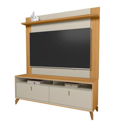 Imagem de Rack com Painel para TV Até 55 Polegadas Dubai 2 Portas 1 Prateleira Tauri/Off White Fosco - Linea Brasil