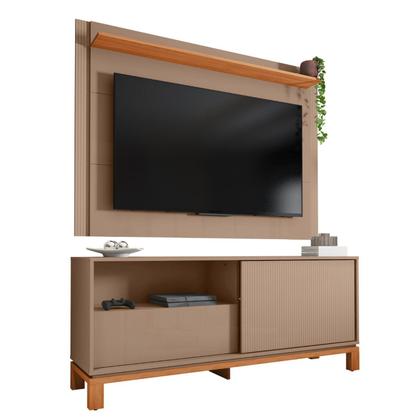 Imagem de Rack com Painel para TV até 55 Polegadas Ripado 169,9CMX150CM Mondrian Marrom