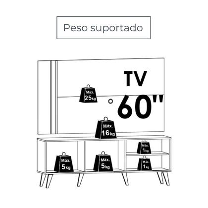 Imagem de Rack com Painel para Tv até 60 Polegadas 2 Portas Cronos