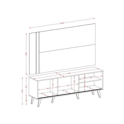 Imagem de Rack com Painel para Tv até 60 Polegadas 2 Portas Cronos
