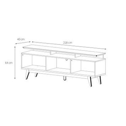 Rack com Painel para TV até 60 Polegadas Classic Nature e Off White 218 cm - Mobly Imagem de Rack com Painel para TV até 60 Polegadas Classic Nature e Off White 218 cm