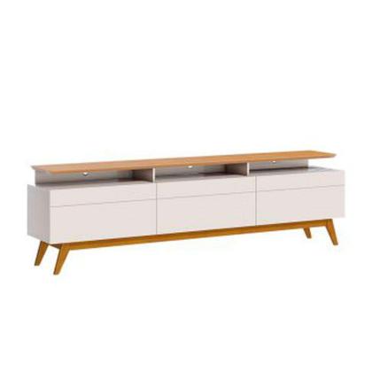 Rack com Painel para TV até 60 Polegadas Classic Nature e Off White 218 cm - Mobly Imagem de Rack com Painel para TV até 60 Polegadas Classic Nature e Off White 218 cm