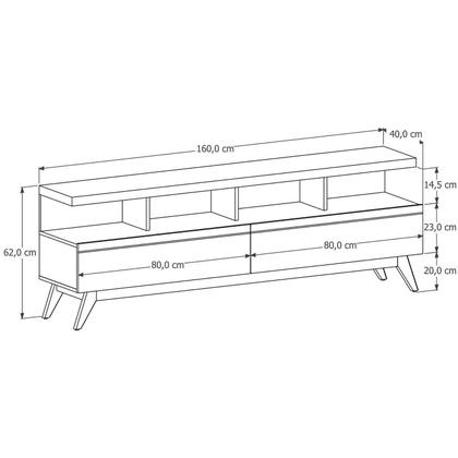 Imagem de Rack com Painel para TV até 60 Polegadas Pés em Madeira Maciça Vivare