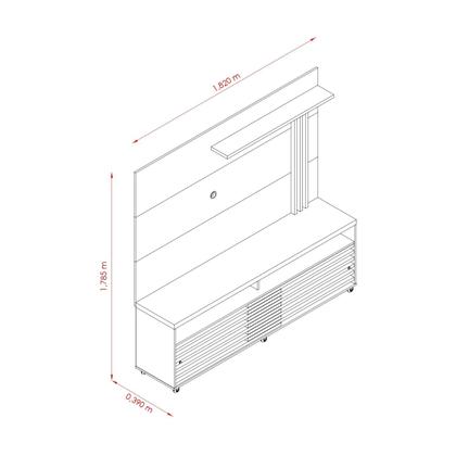 Imagem de Rack com Painel para Tv até 65 Polegadas 2 Portas 2 Nichos 182cm Frizz