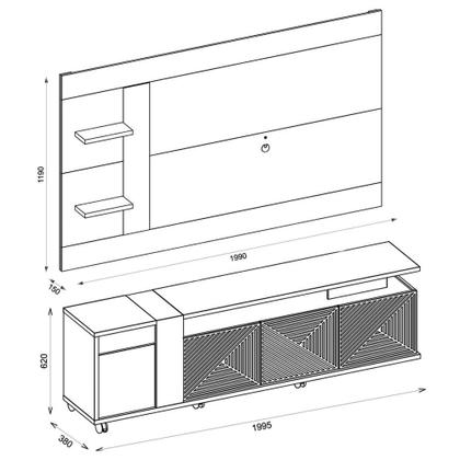 Imagem de Rack Com Painel Para TV até 65 Polegadas Columbus Caemmun