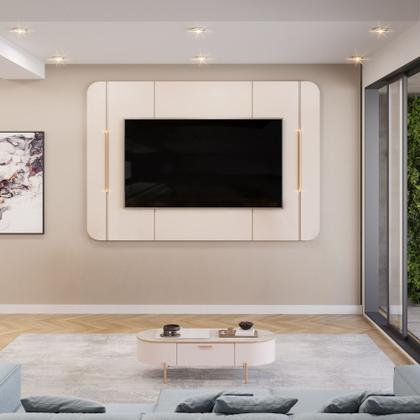 Imagem de Rack com Painel para TV até 65 Polegadas com LED 2 Portas 100MDF Adele DJ Móveis