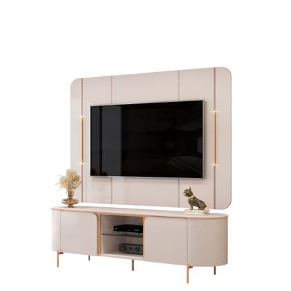 Imagem de Rack com Painel para TV até 65 Polegadas com LED 2 Portas 100MDF Adele DJ Móveis