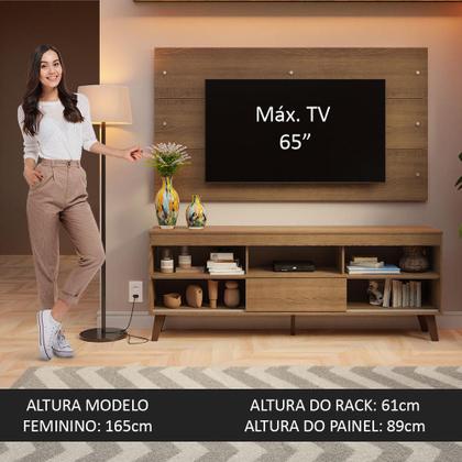 Imagem de Rack com Painel para TV até 65 Polegadas com Pés Rustic Texas Madesa