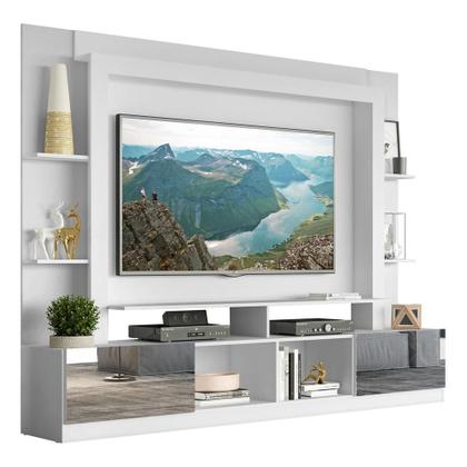 Imagem de Rack com Painel para TV até 65 polegadas com Portas Espelhadas Oslo Multimóveis Branco