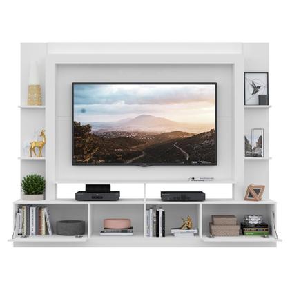 Imagem de Rack com Painel para TV até 65 polegadas com Portas Espelhadas Oslo Multimóveis Branco