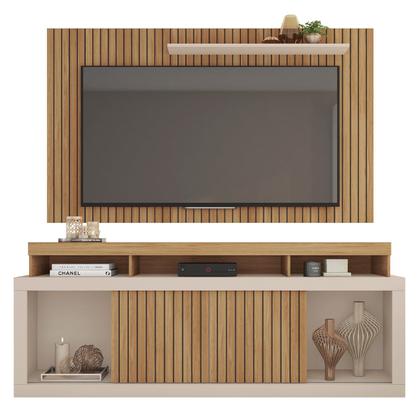 Imagem de Rack com Painel para TV Até 65 Polegadas com Ripado Esmeralda