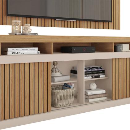 Imagem de Rack com Painel para TV Até 65 Polegadas com Ripado Esmeralda