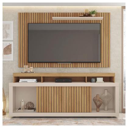 Rack Com Painel Para TV até 65 Polegadas Life Marrom Caemmun Imagem de Rack Com Painel Para TV até 65 Polegadas Life Marrom Caemmun