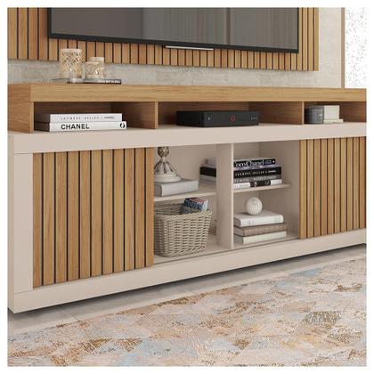 Rack Com Painel Para TV até 65 Polegadas Life Marrom Caemmun Imagem de Rack Com Painel Para TV até 65 Polegadas Life Marrom Caemmun
