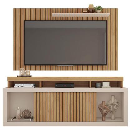 Rack Com Painel Para TV até 65 Polegadas Life Marrom Caemmun Imagem de Rack Com Painel Para TV até 65 Polegadas Life Marrom Caemmun