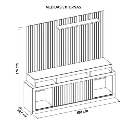 Imagem de Rack Com Painel Para TV até 65 Polegadas Life Marrom Caemmun