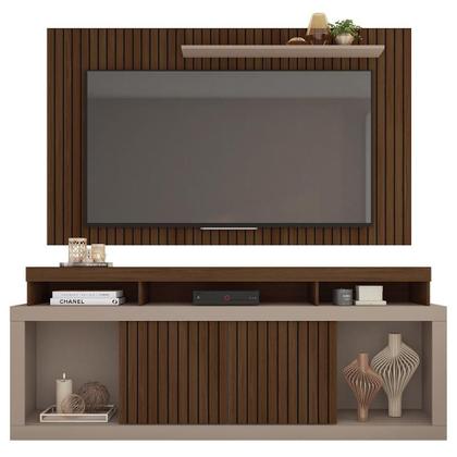 Rack Com Painel Para TV até 65 Polegadas Marrom Life Caemmun Imagem de Rack Com Painel Para TV até 65 Polegadas Marrom Life Caemmun