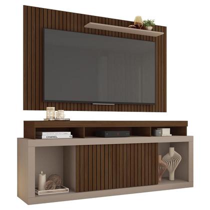 Rack Com Painel Para TV até 65 Polegadas Marrom Life Caemmun Imagem de Rack Com Painel Para TV até 65 Polegadas Marrom Life Caemmun
