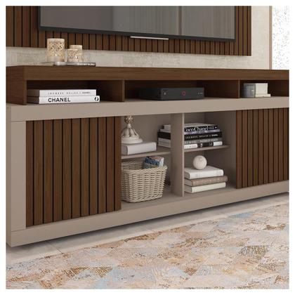 Rack Com Painel Para TV até 65 Polegadas Marrom Life Caemmun Imagem de Rack Com Painel Para TV até 65 Polegadas Marrom Life Caemmun