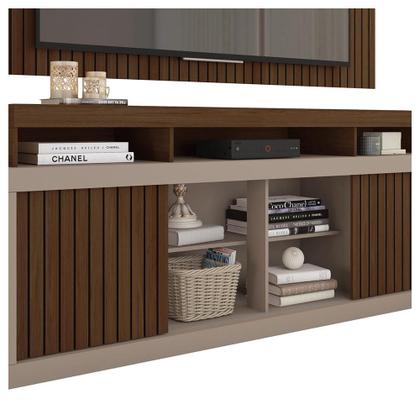 Rack Com Painel Para TV até 65 Polegadas Marrom Life Caemmun Imagem de Rack Com Painel Para TV até 65 Polegadas Marrom Life Caemmun
