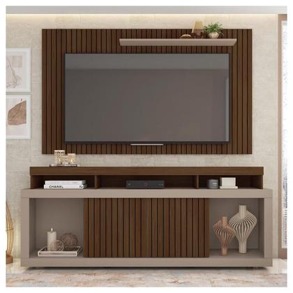 Rack Com Painel Para TV até 65 Polegadas Marrom Life Caemmun Imagem de Rack Com Painel Para TV até 65 Polegadas Marrom Life Caemmun