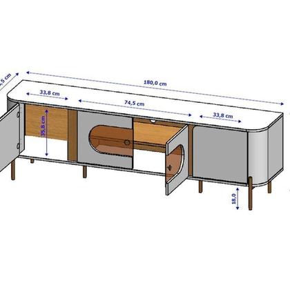 Imagem de Rack com Painel para TV até 75 Polegadas com LED 180CMX193CM Tvs 2 Portas Off-White Cinamomo Bege